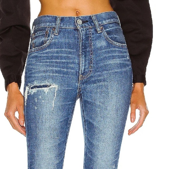Moussy Vintage Hammond Skinny Jeans Distressed Raw Hem Denim Size 25 - Picture 13 of 14